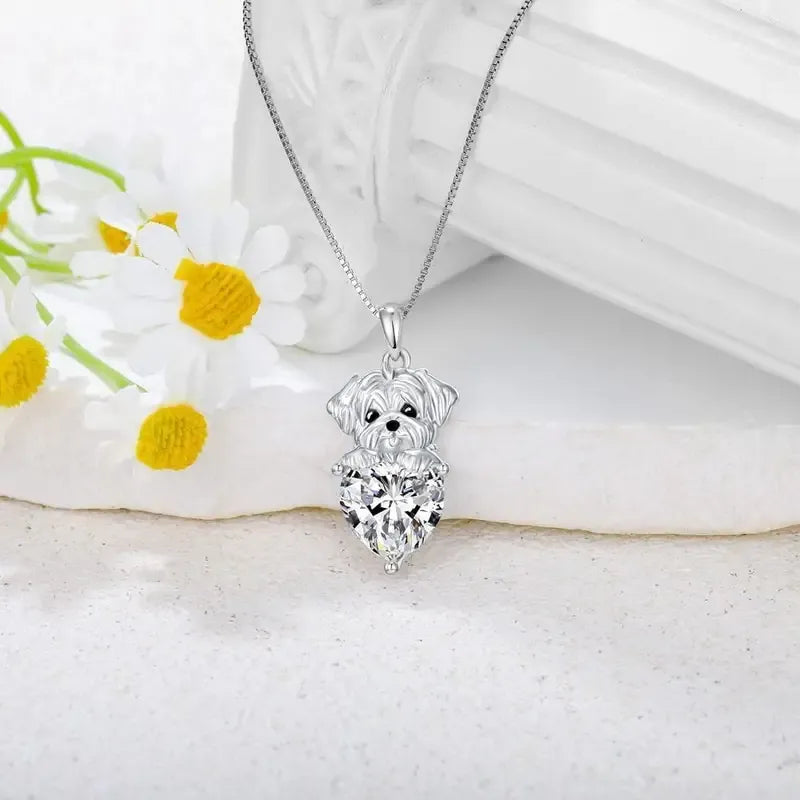 Maltese Dog Shining Pendant