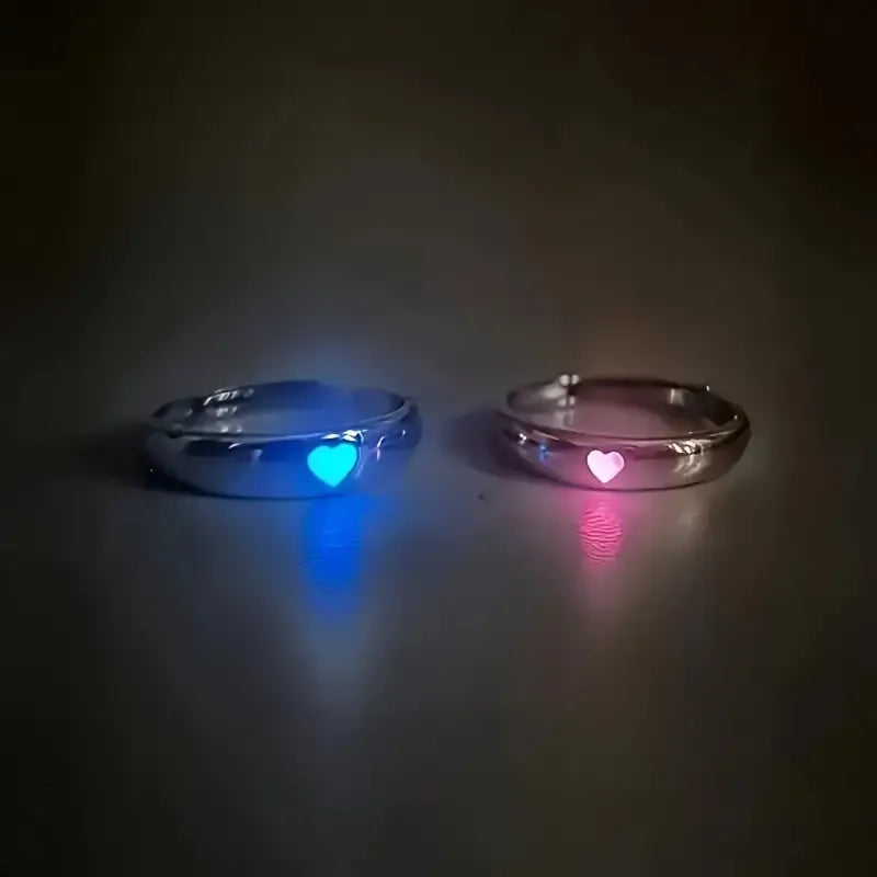 Glowing Heart Adjustable Ring