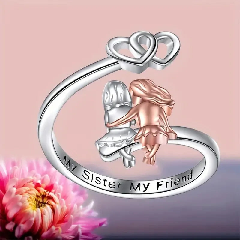 Sisters Bond Ring and Necklace