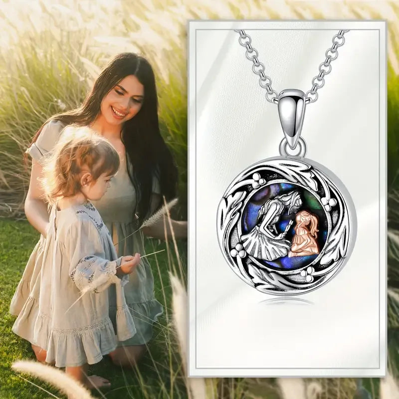 Mother-Daughter Abalone Shell Locket Necklace