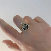 Shiny Camellia Open Ring