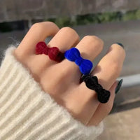 Adorable Velvet Bow Ring