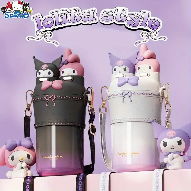 Sanrio 2 in 1 Kuromi & My Melody Steel Kawaii Bottle (550 ml)