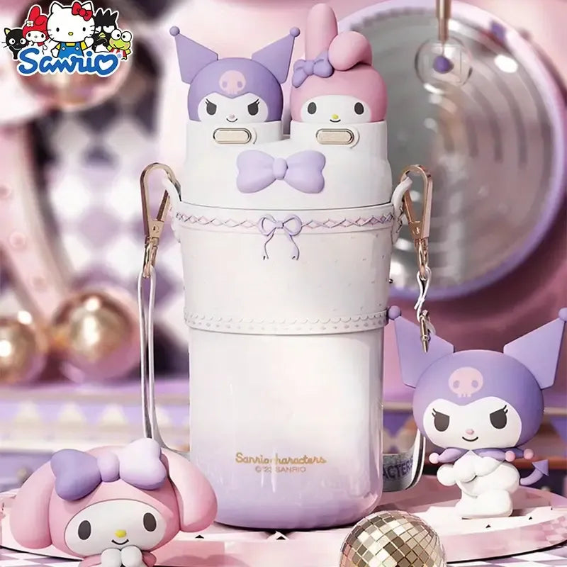 Sanrio 2 in 1 Kuromi & My Melody Steel Kawaii Bottle (550 ml)