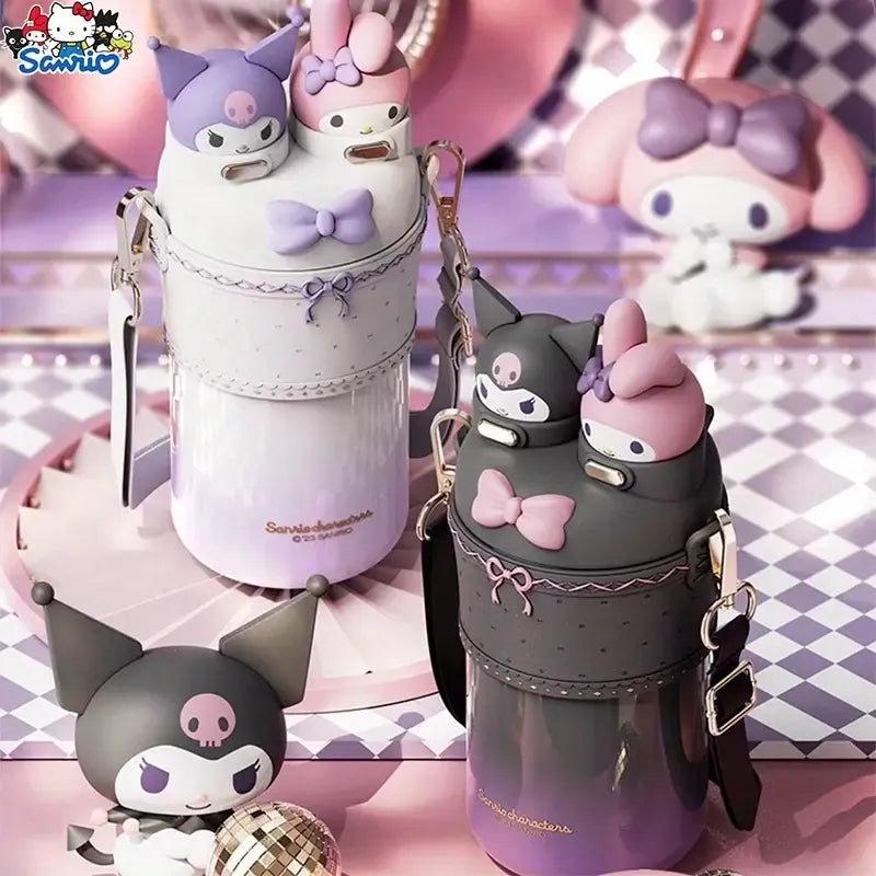 Sanrio 2 in 1 Kuromi & My Melody Steel Kawaii Bottle (550 ml)