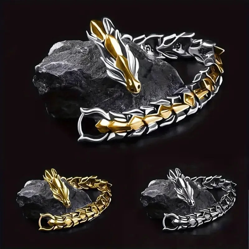 Viking Dragon Design Punk Bracelet