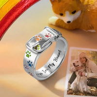 Colorful Paw Print Alloy Ring