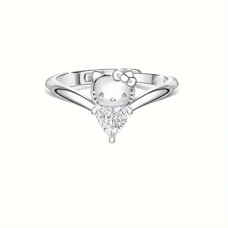 Hello Kitty Heart-Shaped Butterfly Ring