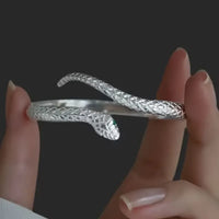 Silver Snake Open Bracelet