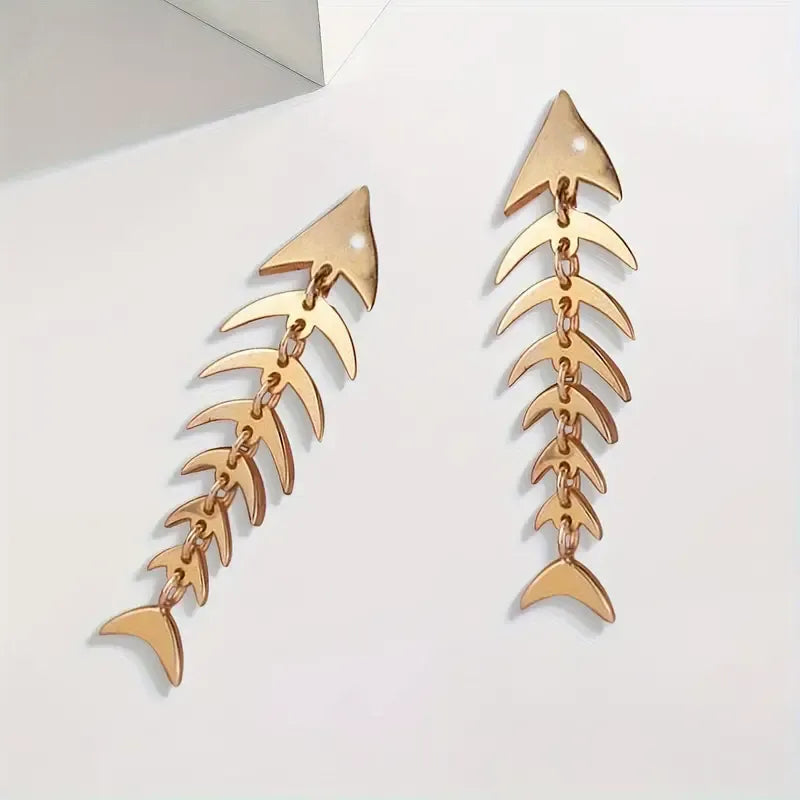 Stylish Fishbone Dangle Earrings