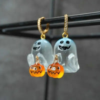 Charming Halloween & Pumpkin Hoop Earrings