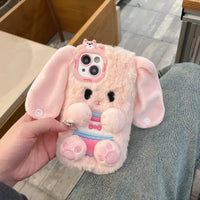 Long Eared Rabbit Plush Phone Case (For iPhones)