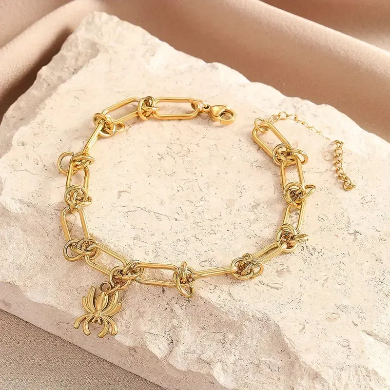 Golden Spider Stainless Steel Bracelet