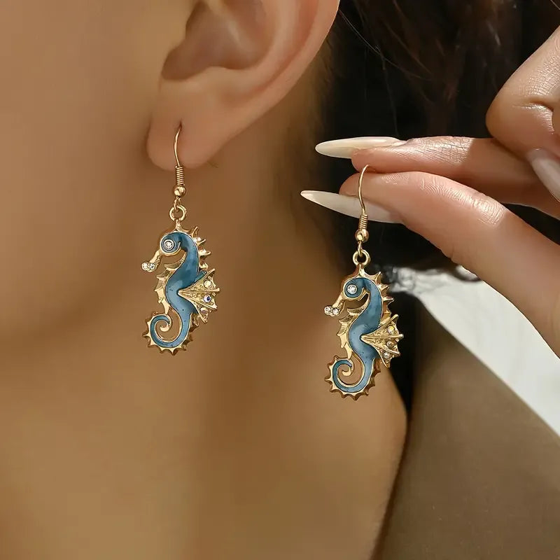 Stunning Seahorse Dangle Earrings