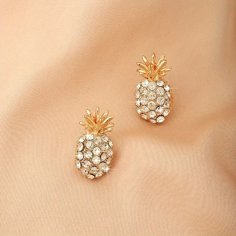 Vibrant Pineapple Stud Earrings