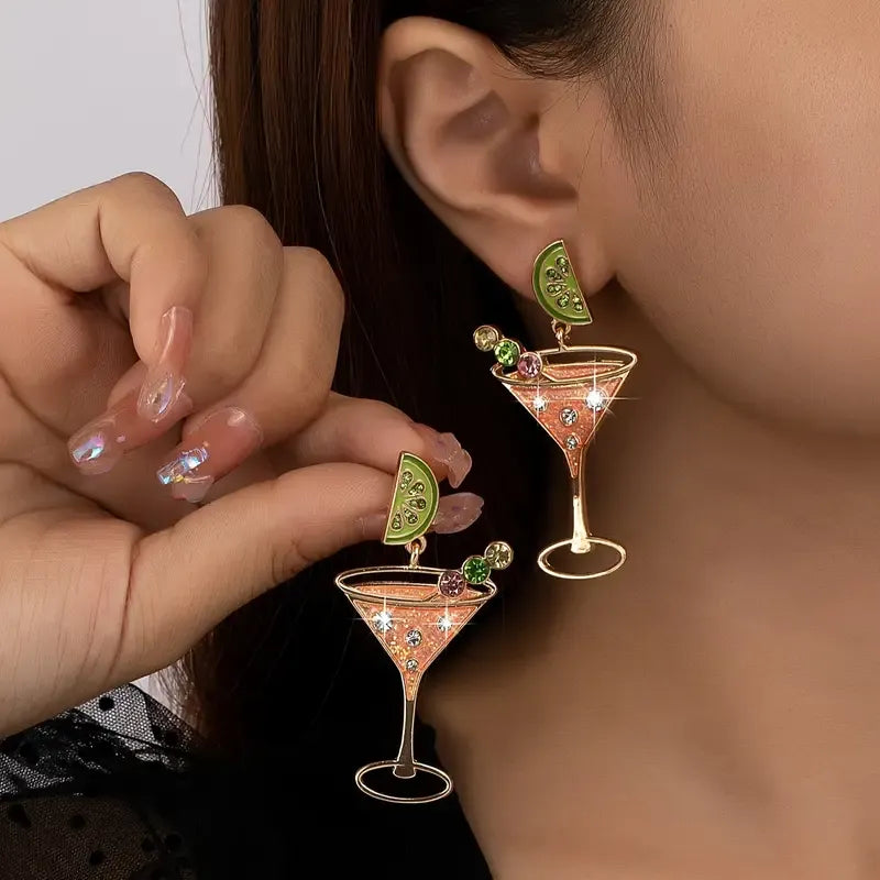 Martini Glass Dangle Earrings