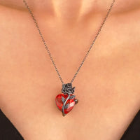 Dark Rose Heart Pendant