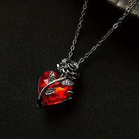 Dark Rose Heart Pendant