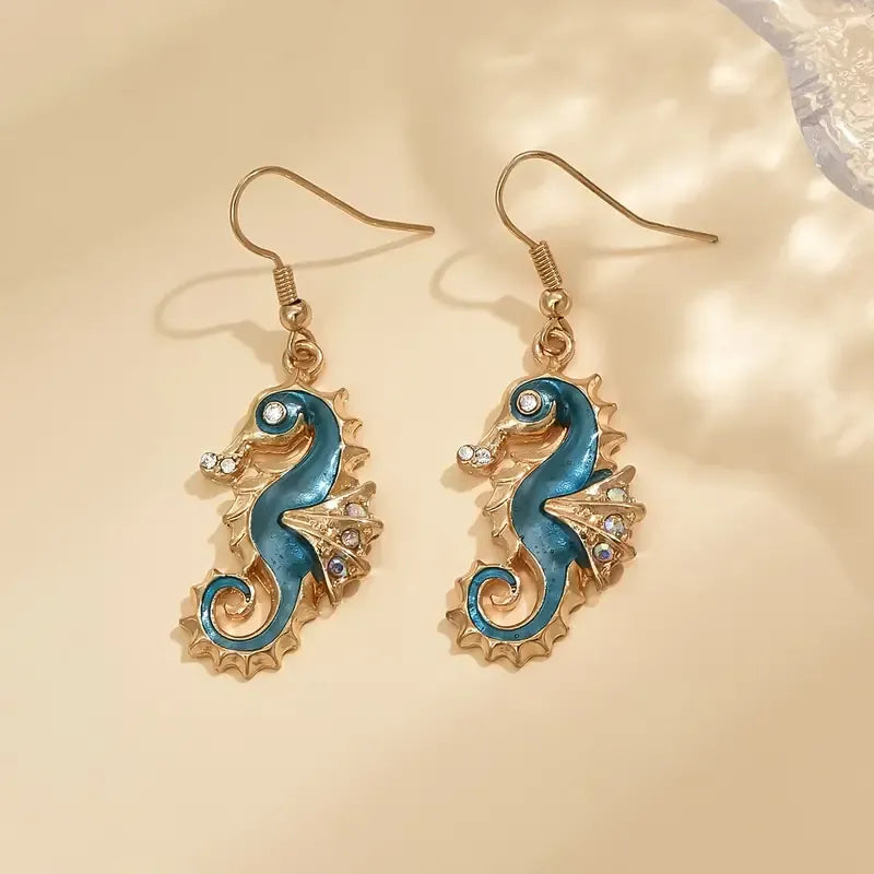 Stunning Seahorse Dangle Earrings