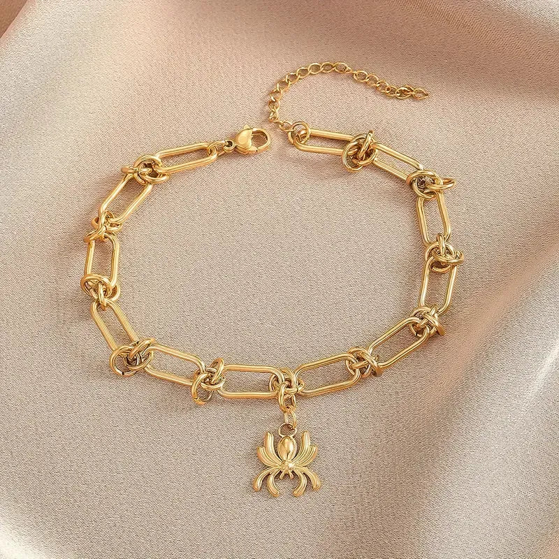 Golden Spider Stainless Steel Bracelet