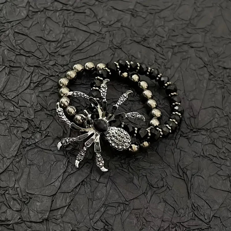 Vintage Gothic Spider Charm Bracelet