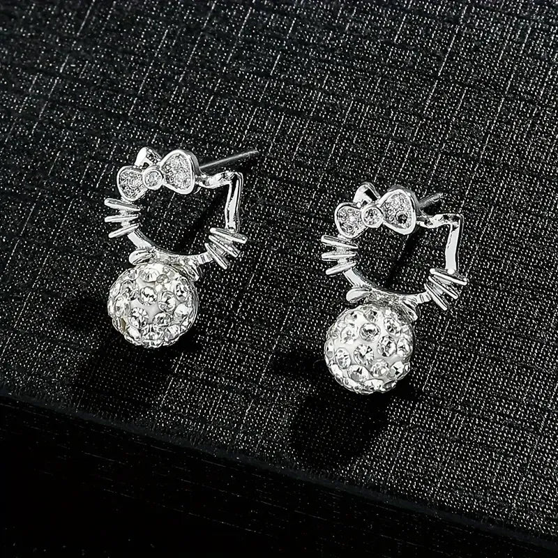 Dazzling Hello Kitty Stud Earrings