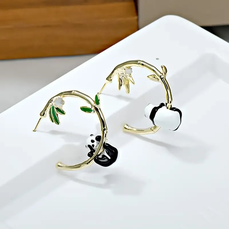 Panda Chic Hoop Earrings