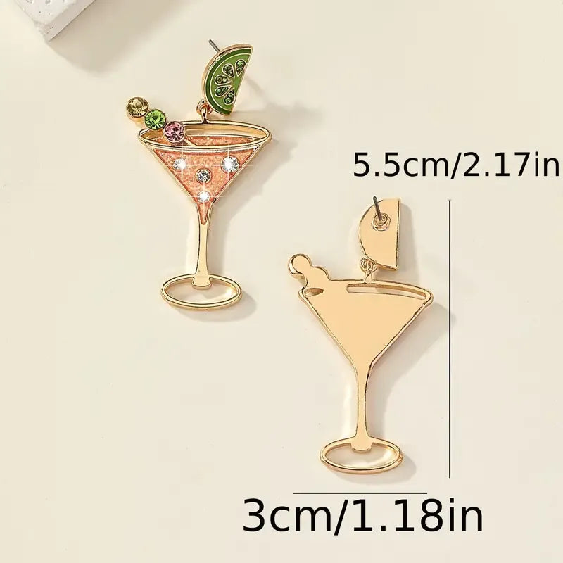 Martini Glass Dangle Earrings