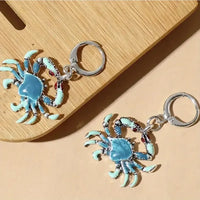 Stunning Crab Shaped Silver Dangle Earrings