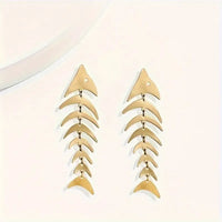 Stylish Fishbone Dangle Earrings