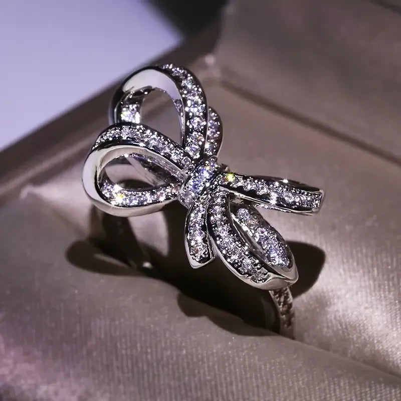 Elegant Boho Bowknot Rhinestone Ring