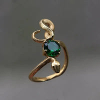 Unique Snake Emerald Ring