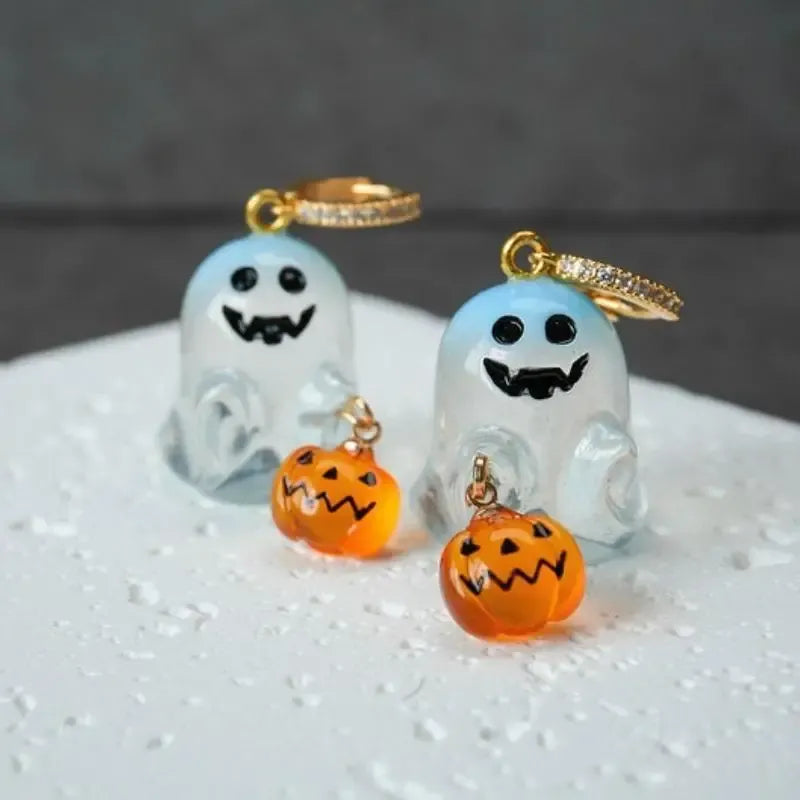 Charming Halloween & Pumpkin Hoop Earrings