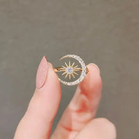 Charming Moon & Sun Ring