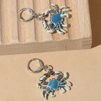 Stunning Crab Shaped Silver Dangle Earrings