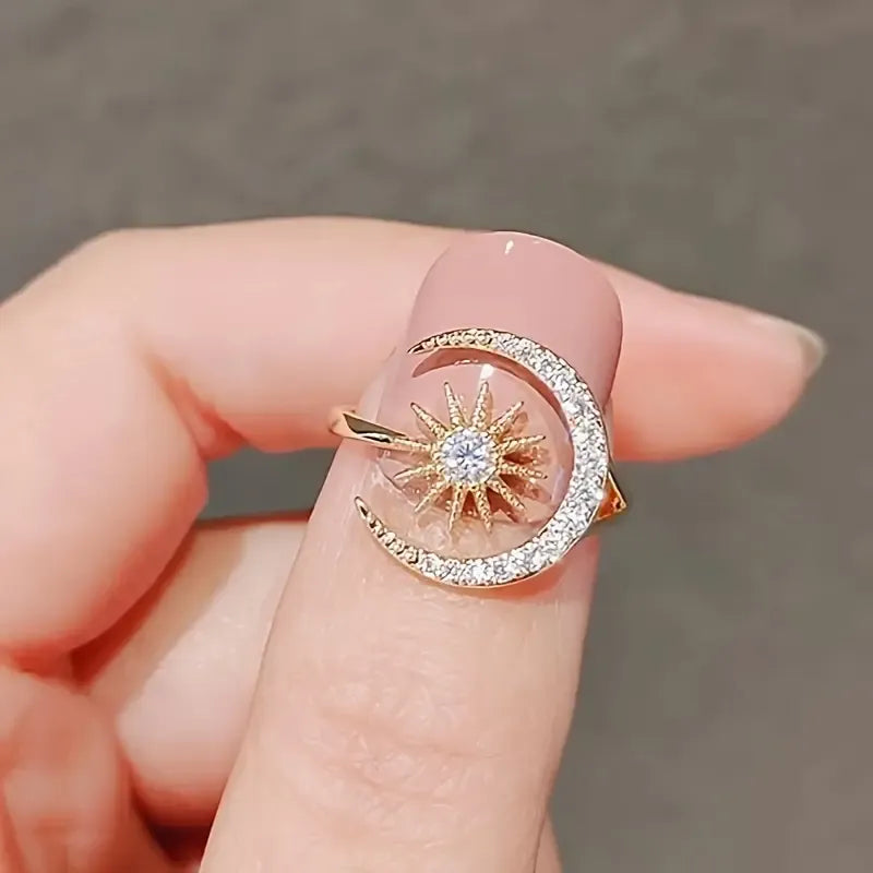 Charming Moon & Sun Ring