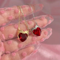 Shiny Red Heart-Shaped Pendant