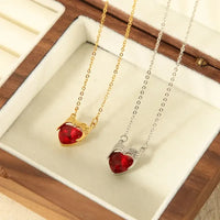 Shiny Red Heart-Shaped Pendant