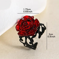 Exquisite Red Rose Adjustable Ring