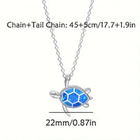 Turtle-Shaped Alloy Pendant Necklace