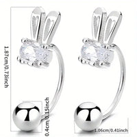 Sterling Silver Rabbit Stud Earrings