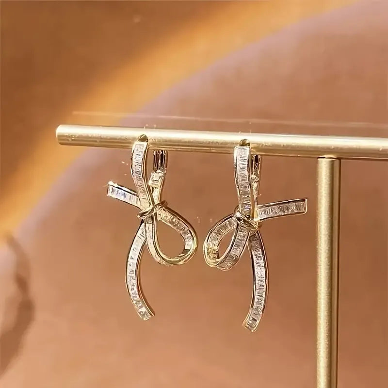 Unique Hollow Bow Stud Earrings