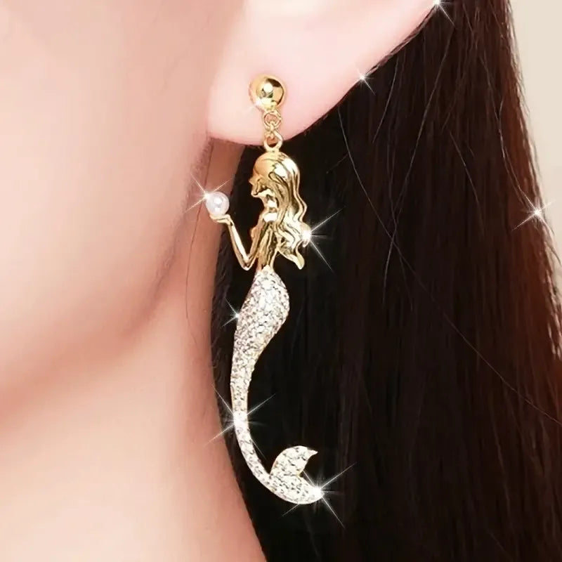 Vintage Mermaid Dangle Earrings