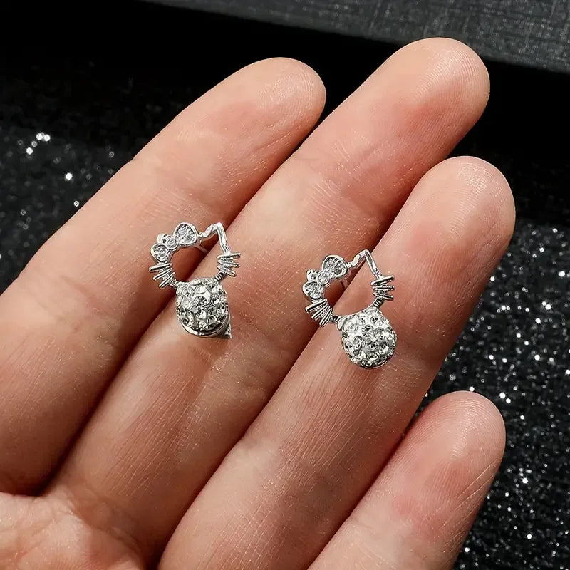 Dazzling Hello Kitty Stud Earrings