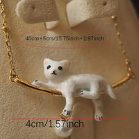 Chic Enamel Cat Pendant