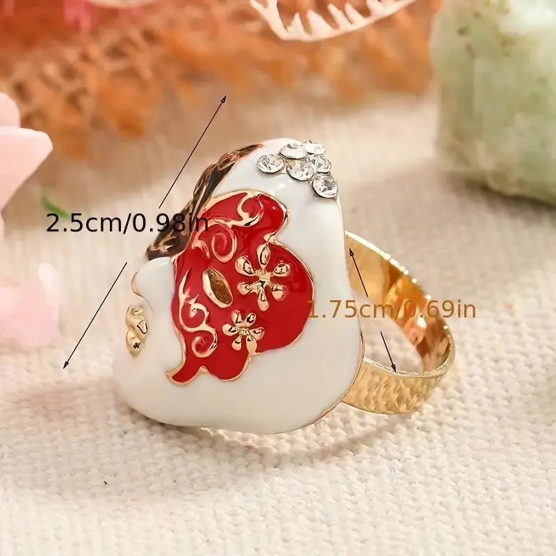 Exquisite Chinese Opera Face Mask Ring