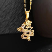 Luxurious Golden Dragon Pendant