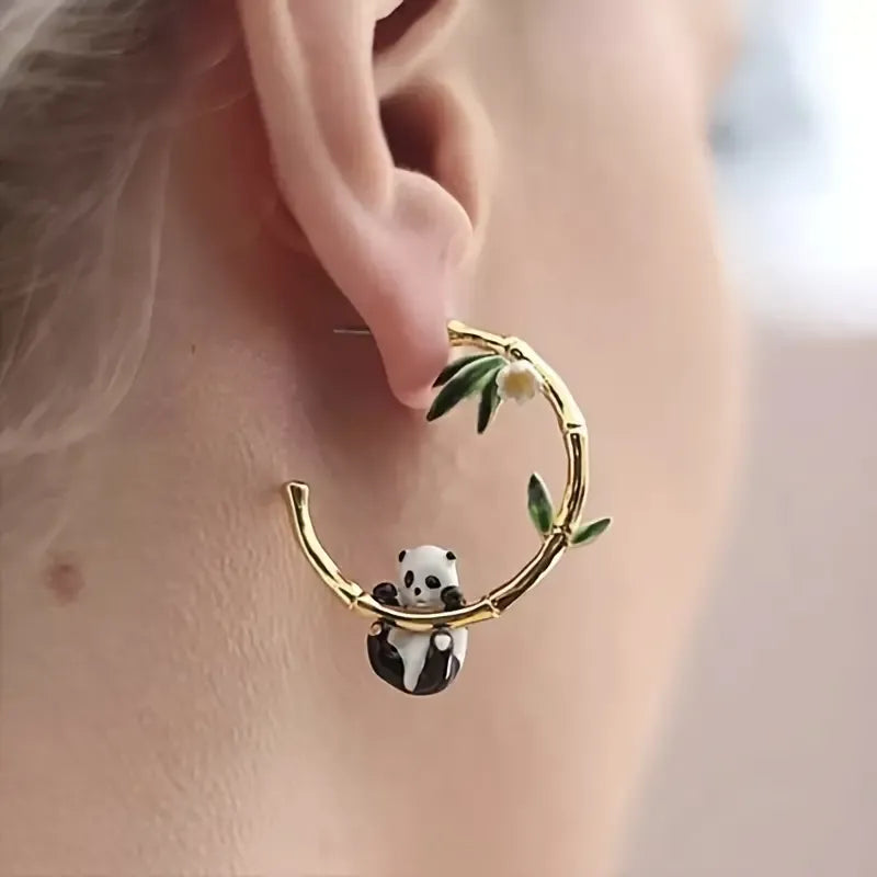 Panda Chic Hoop Earrings