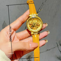 Golden Sunflower Rotating Dial Watch