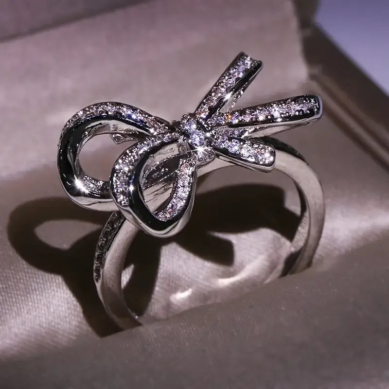 Elegant Boho Bowknot Rhinestone Ring